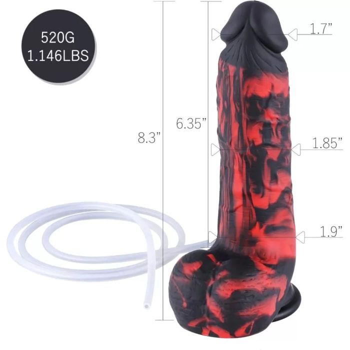 HiSmith Pneumatic Auto Lube Launcher with 8.3 Inch Silicone Squirting Dildo – Hands-Free Launcher and Dildo Set > Dildos > Squirting Dildos
