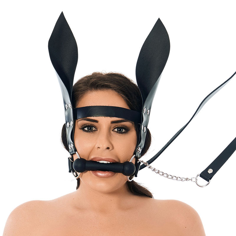 Horsebit Mouth Gag With Reins And Ears Default Title > Bondage Gear > Gags and Bits