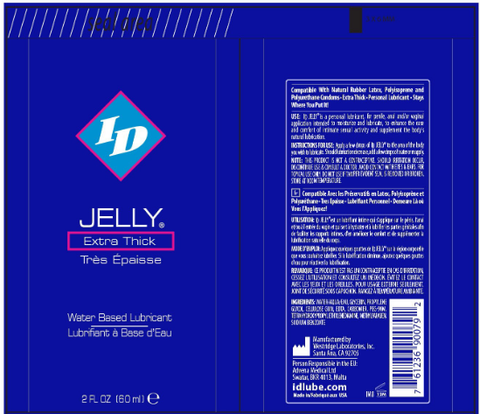 ID Jelly Extra Thick 2oz Water-Based Lubricant for Adult Intimacy Water Based Lube