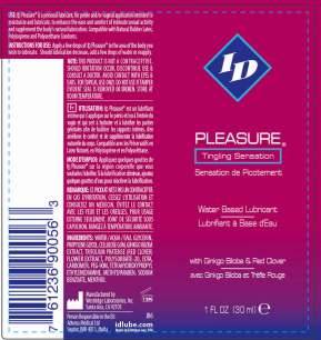 ID Pleasure 1 Ounce Personal Lubricant with Natural Stimulants Water Based Lube