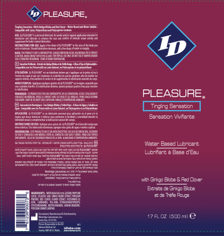 ID Pleasure 17 Ounce Silky Smooth Lubricant for Enhanced Intimacy Water Based Lube