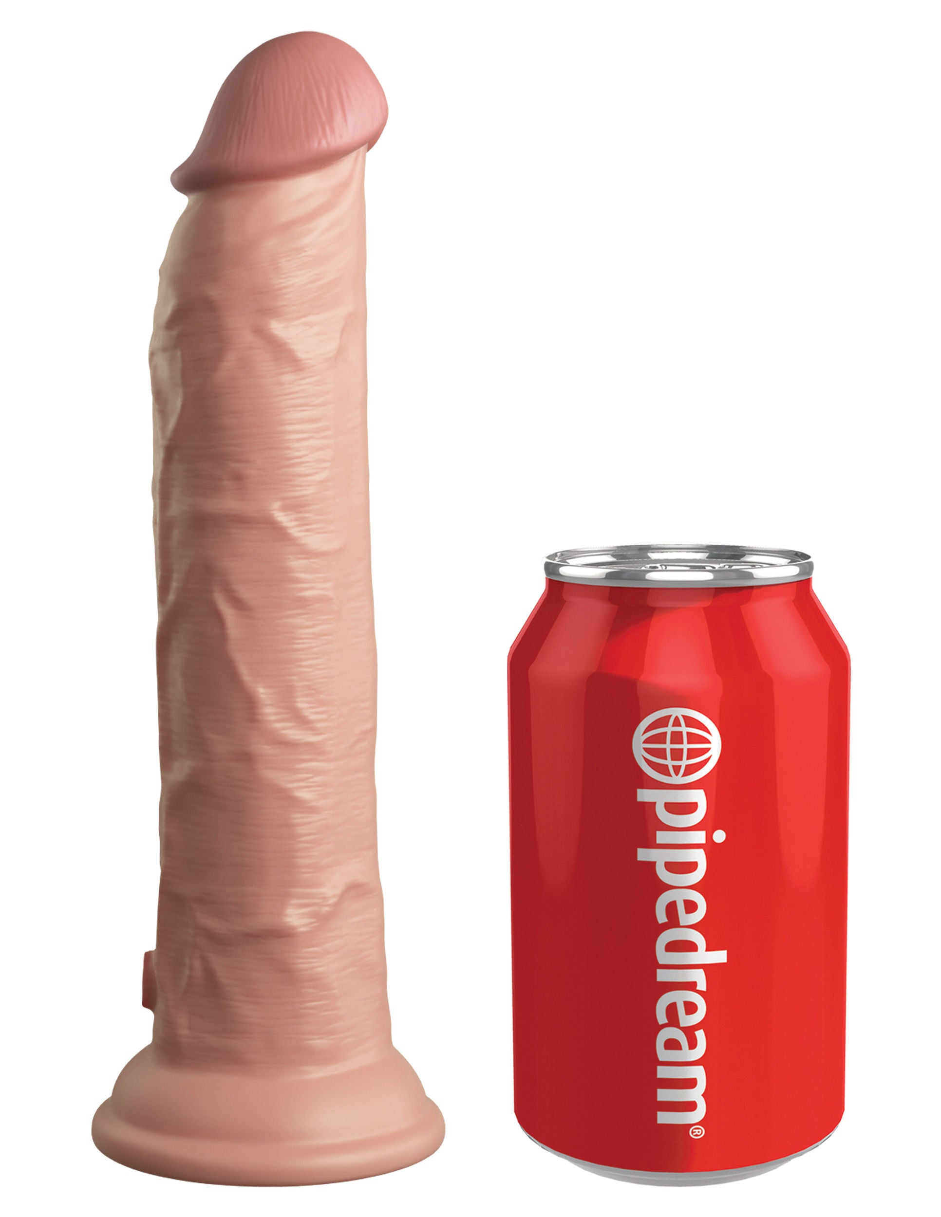 King Cock Elite 9 Inch Vibrating Silicone Dual Density Cock With Remote - Light Dongs Realistic