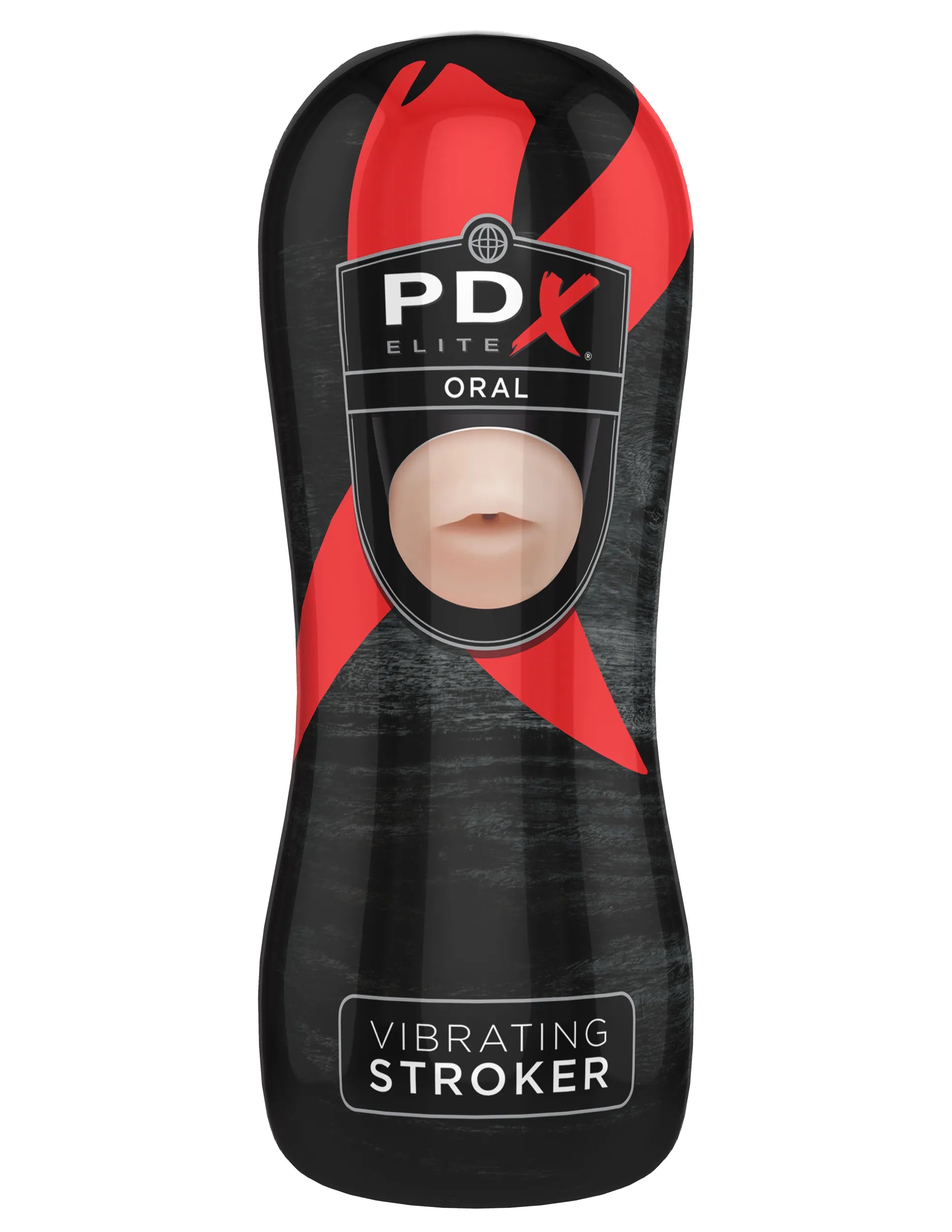 Pipedream PDX Elite Vibrating Oral Stroker – Battery Operated Masturbator with Bullet Motor > Sex Toys For Men > Masturbators > Vibrating