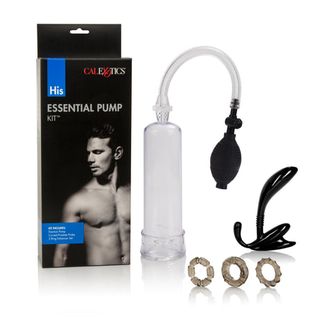 His Essential Pump Kit – Penis Pump with Prostate Probe and Stretchy Rings Set > Pumps > Penis Pumps