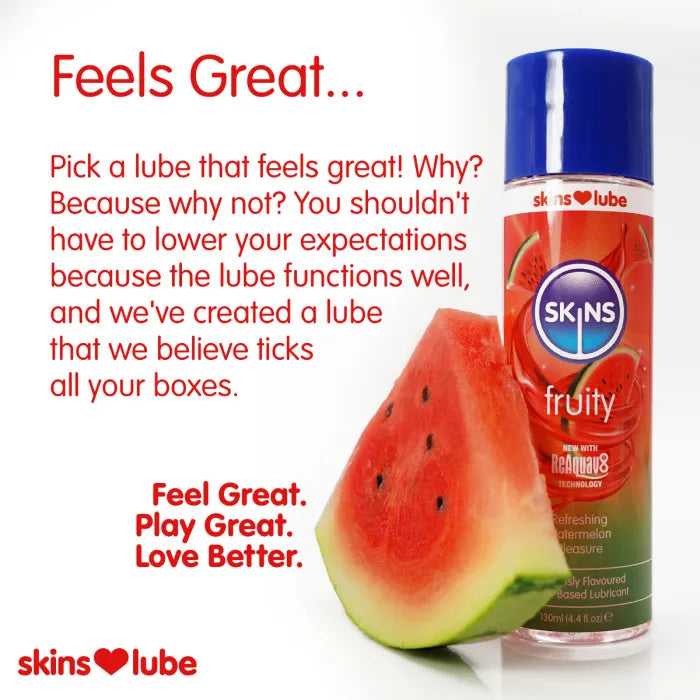 Skins Watermelon Water-Based Lubricant 4.4 Fl Oz Enhanced Oral Play Gel > Lube > Flavoured Main image