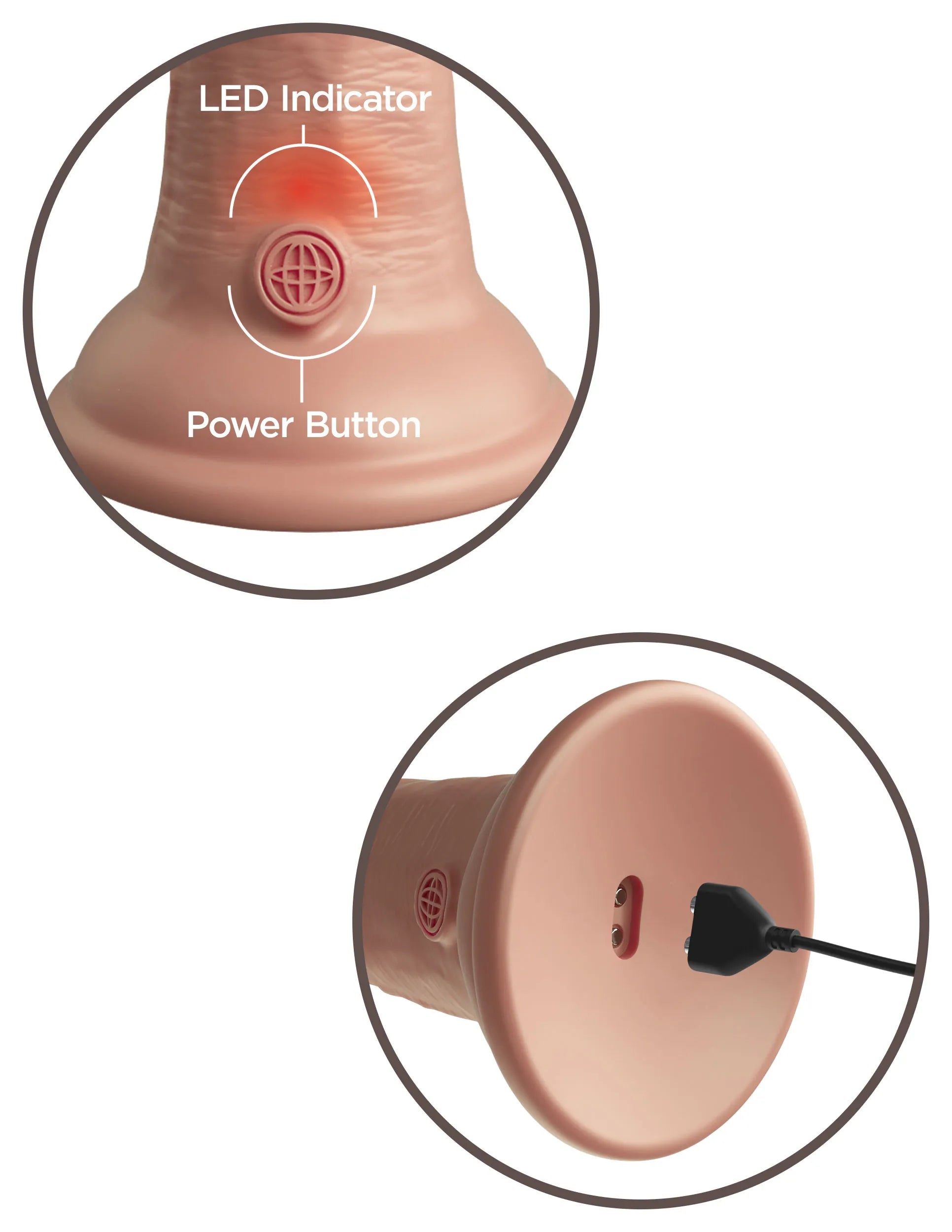Pipedream King Cock Elite 8 Inch Dual Density Vibrating Silicone USB Rechargeable Vibrator > Dildos > Realistic Dildos