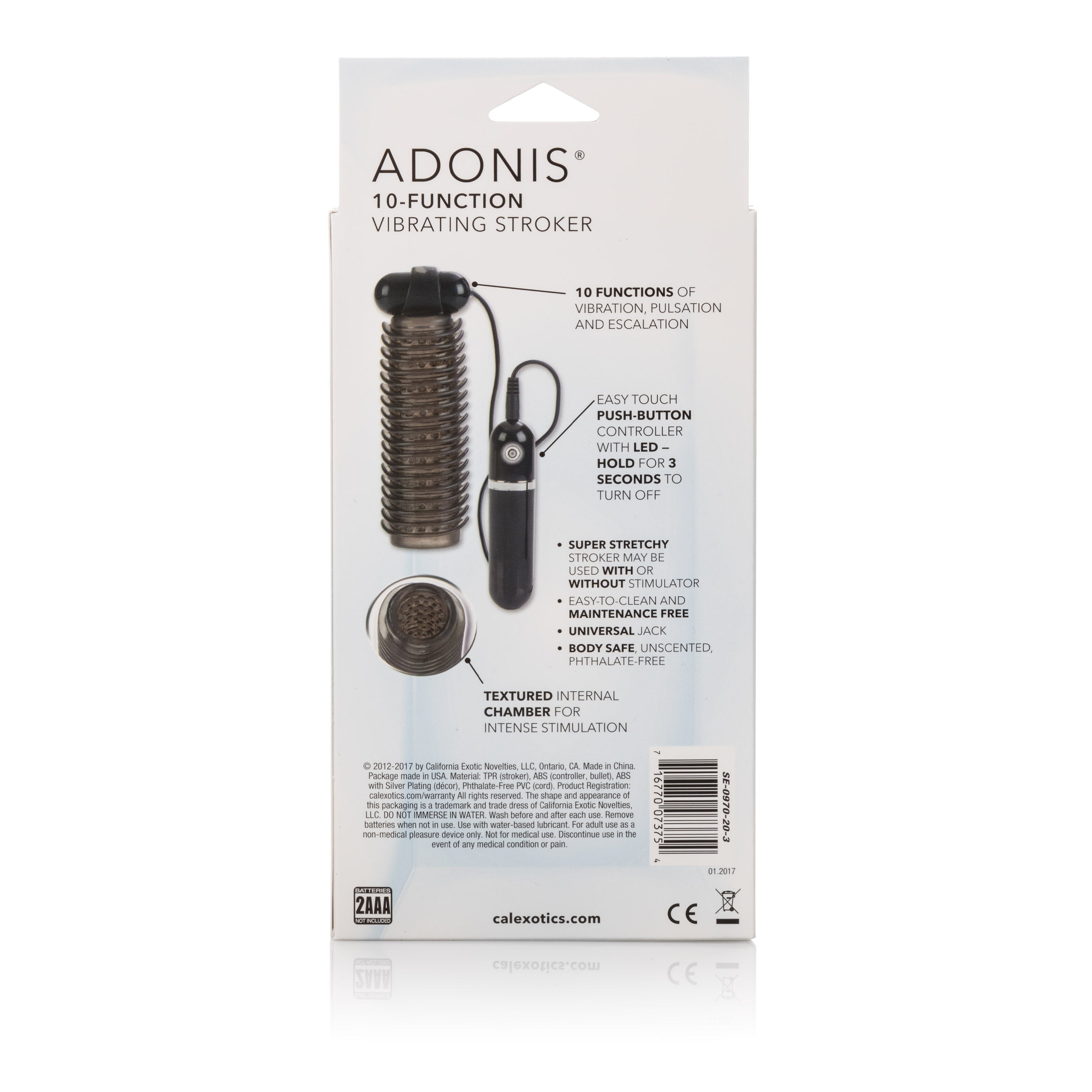 Colt Adonis Vibrating Stroker – 10 Function Reversible Vibrating Stroker