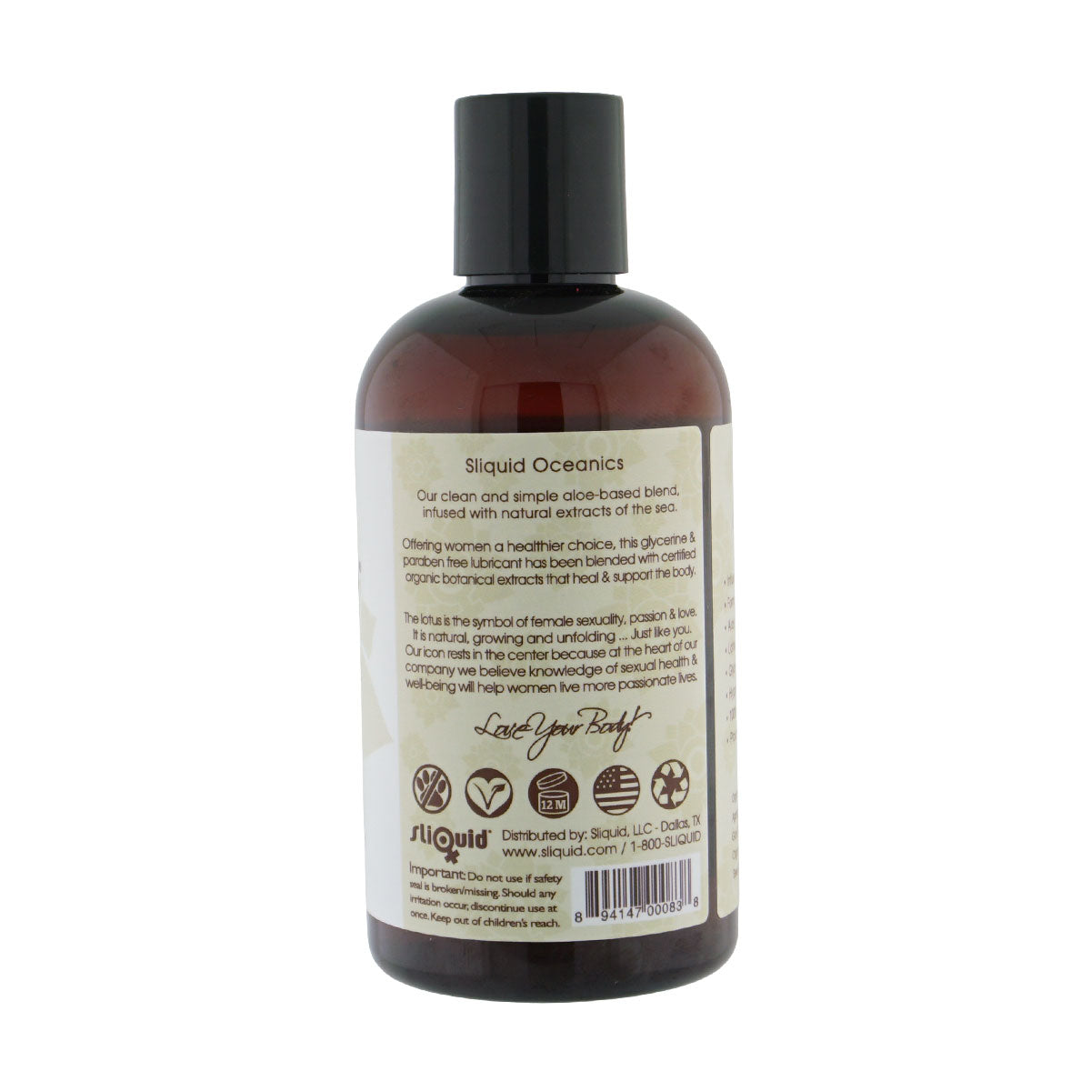 Sliquid Oceanics Natural Lubricant – 4.2oz & 8.5oz > Lube > Water Based