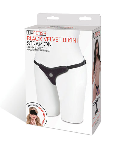 Lux Fetish Velvet Bikini Strap On Harness Adjustable Plush > Dildos > Strap On Harnesses