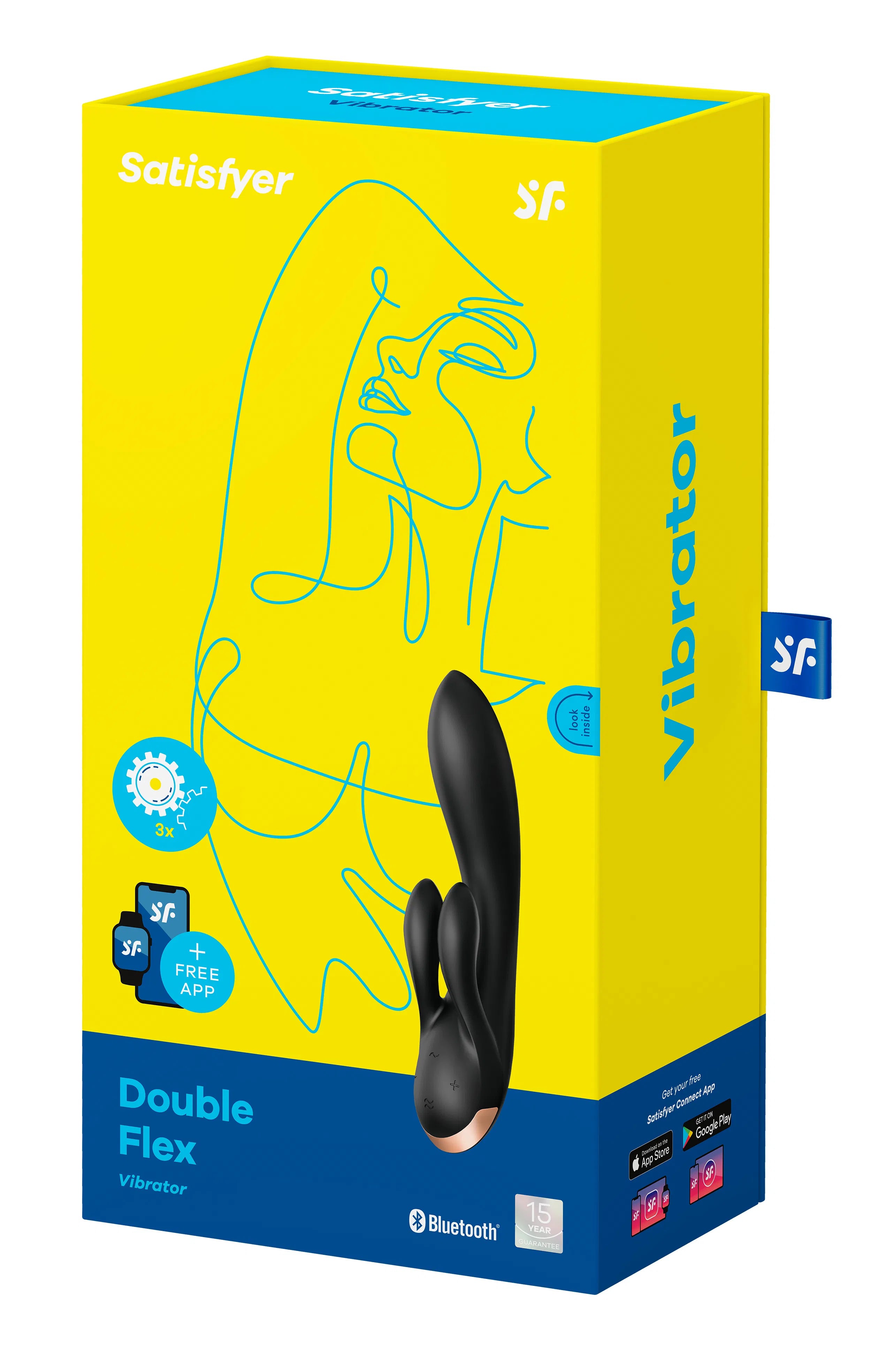 Satisfyer Double Flex Silicone Rabbit Vibrator with Three Motors and Flexible Design > Vibrators > Ladies > Rabbit