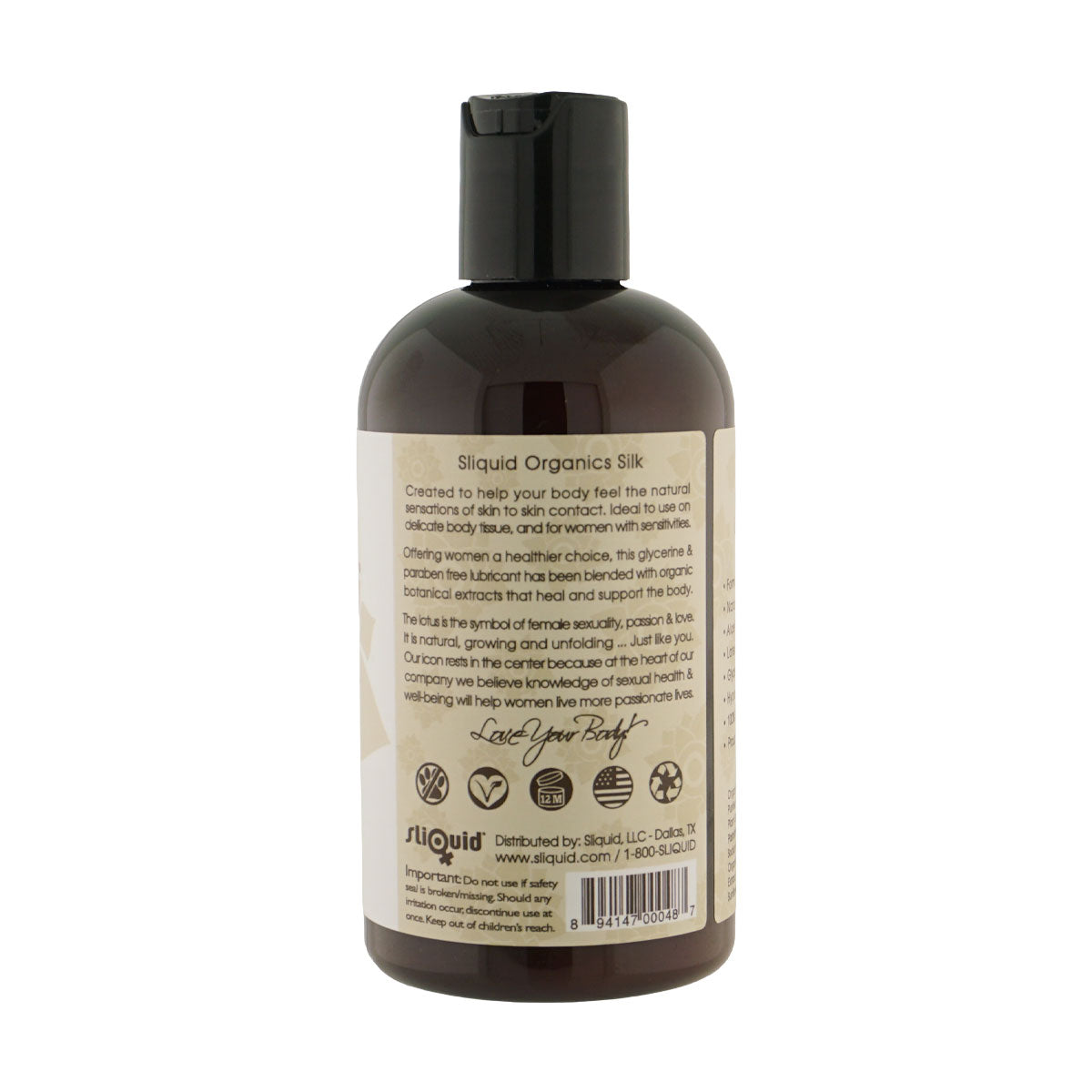Sliquid Organics Silk Hybrid Lubricant (255ml) – Water and Silicone-Based Personal Lubricant > Lube > Hybrid
