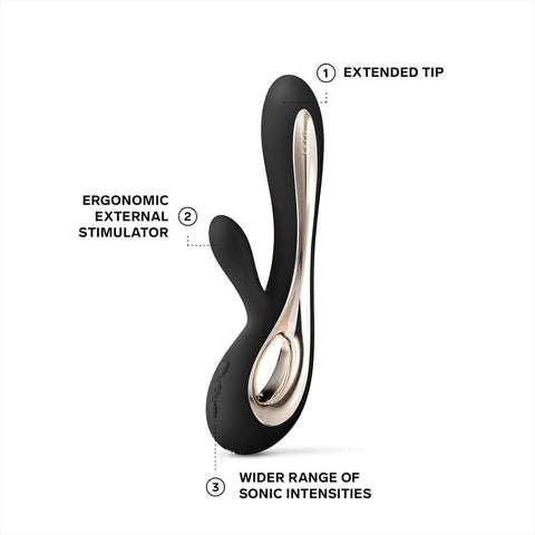 Lelo Soraya 2 Dual Rabbit Vibrator Black VIBRATORS-RABBIT