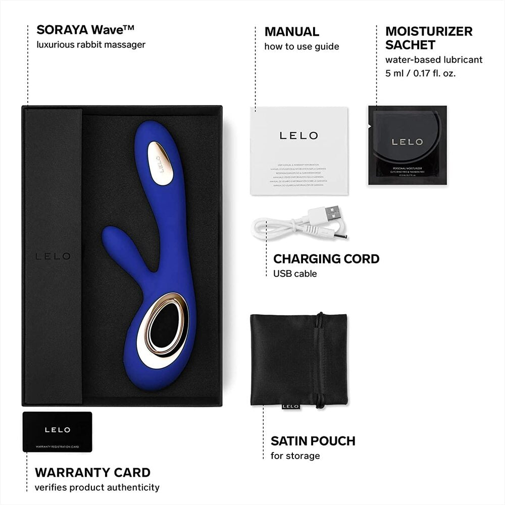Lelo Soraya Wave Dual Action Vibrator Midnight Blue VIBRATORS-RABBIT