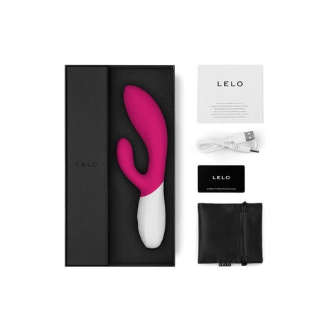 Lelo Ina Wave 2 Luxury Rechargeable Vibe Cerise VIBRATORS-RABBIT