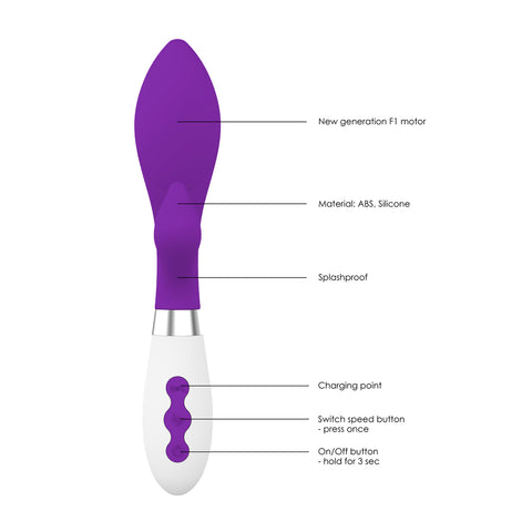 Achelois Rechargeable Vibrator Purple VIBRATORS-RABBIT