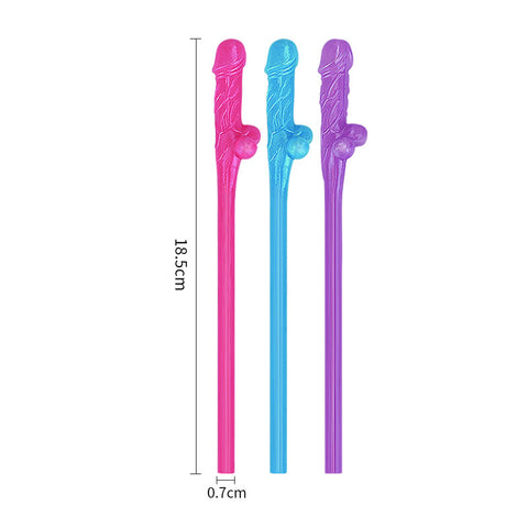 Lovetoy Pack of 9 Willy Straws (Blue, Pink, and Purple) – Novelty Party Straws > Novelties > Bachelor & Bachelorette Items