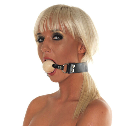 Leather Gag With Wooden Ball > Bondage Gear > Gags and Bits