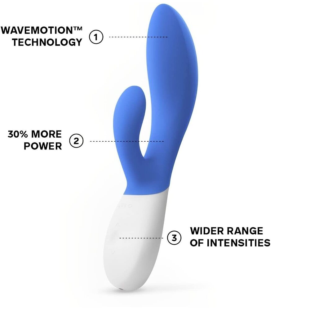 Lelo Ina Wave 2 Luxury Rechargeable Vibe Blue VIBRATORS-RABBIT