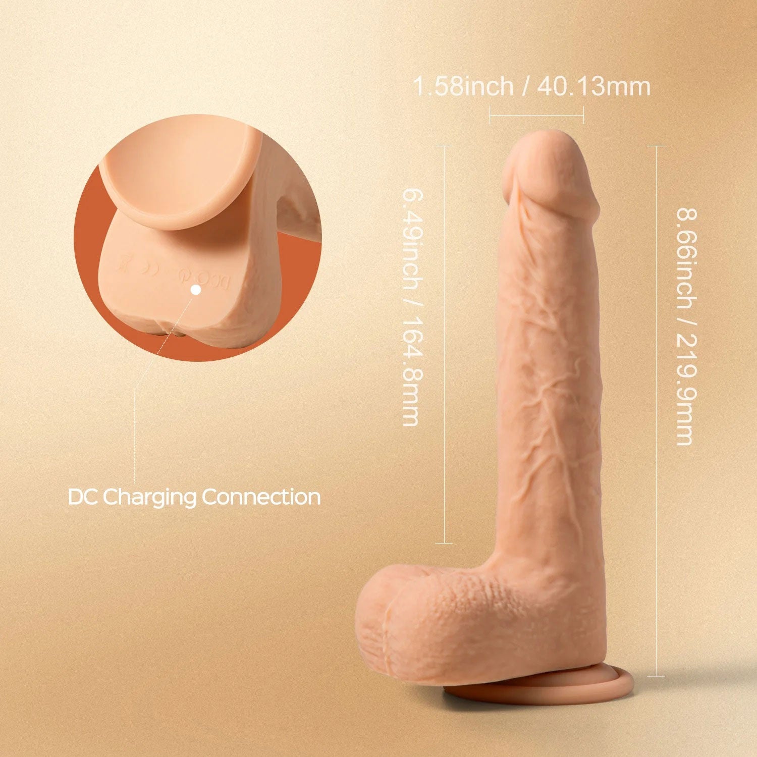 Luis Realistic Thrusting Dildo – App Controlled 8.5 Inch Silicone Toy Secondary image