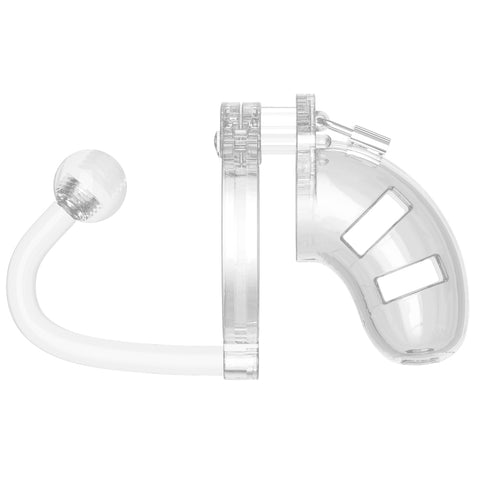Man Cage 10 Male 3.5 Inch Clear Chastity Cage With Anal Plug > Bondage Gear > Male Chastity
