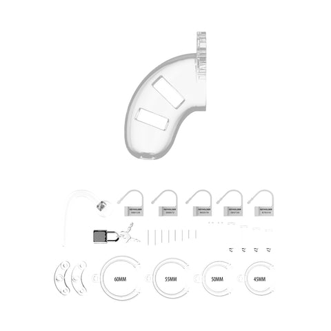 Man Cage 10 Male 3.5 Inch Clear Chastity Cage With Anal Plug > Bondage Gear > Male Chastity