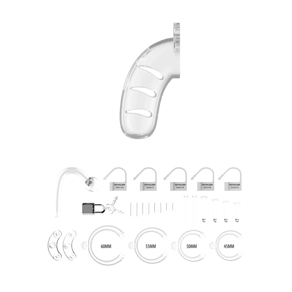 Man Cage 11 Male 4.5 Inch Clear Chastity Cage With Anal Plug > Bondage Gear > Male Chastity