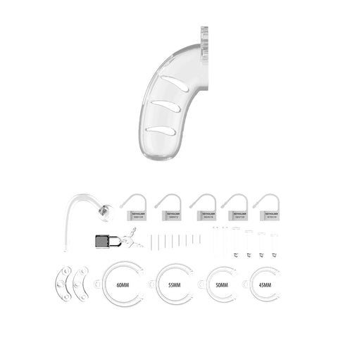 Man Cage 11 Male 4.5 Inch Clear Chastity Cage With Anal Plug > Bondage Gear > Male Chastity