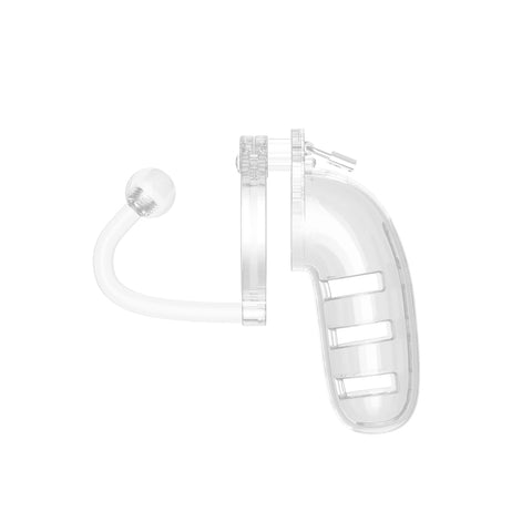 Man Cage 12 Male 5.5 Inch Clear Chastity Cage With Anal Plug > Bondage Gear > Male Chastity