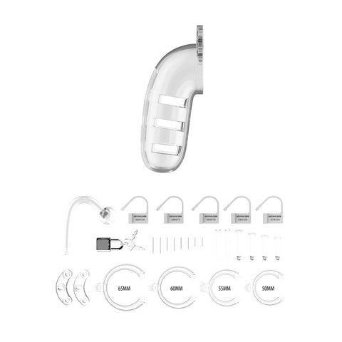 Man Cage 12 Male 5.5 Inch Clear Chastity Cage With Anal Plug > Bondage Gear > Male Chastity