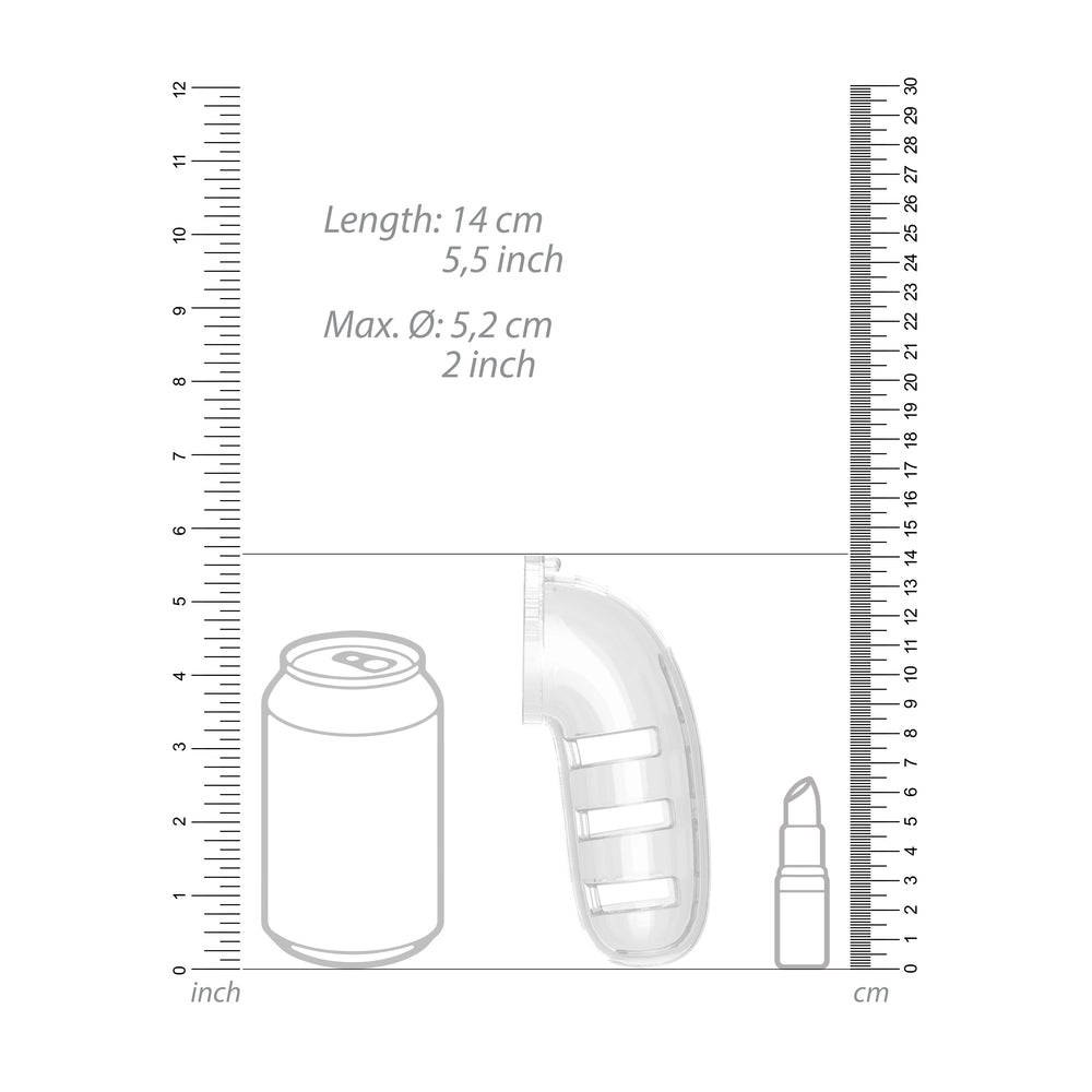 Man Cage 12 Male 5.5 Inch Clear Chastity Cage With Anal Plug > Bondage Gear > Male Chastity