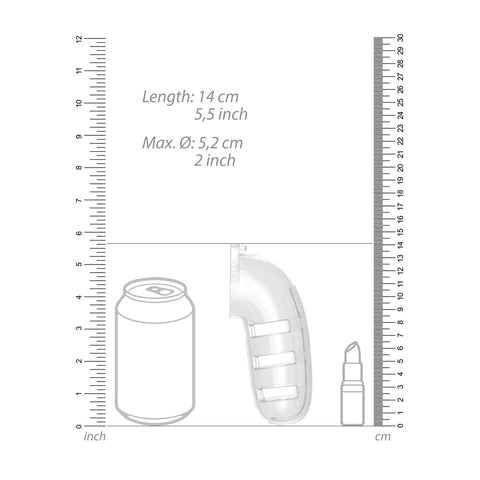 Man Cage 12 Male 5.5 Inch Clear Chastity Cage With Anal Plug > Bondage Gear > Male Chastity