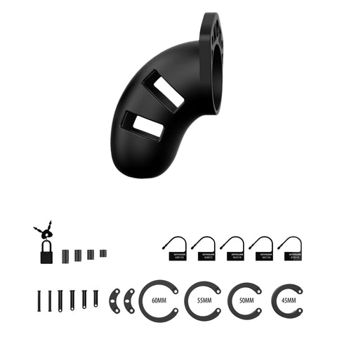 Man Cage 20 Male 3.5 Inch Black Silicone Chastity Cage > Bondage Gear > Male Chastity
