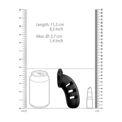 Man Cage 21 Silicone Male Chastity Cage 4.5 Inch Black > Bondage Gear > Male Chastity