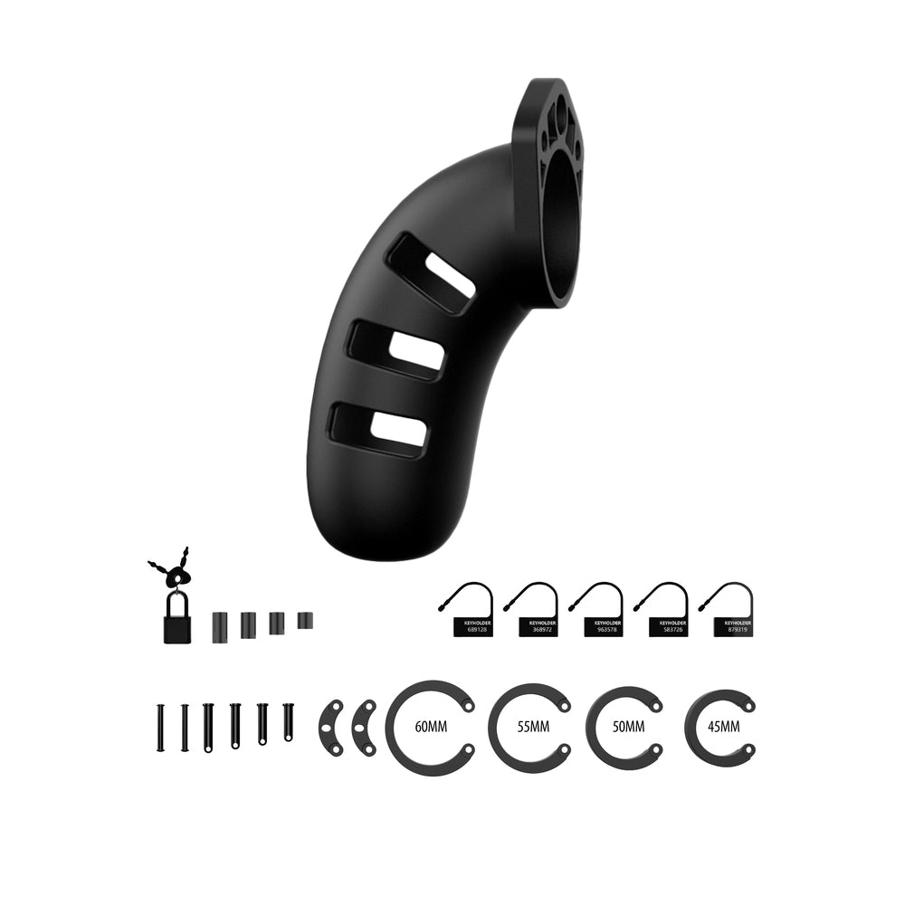 Man Cage 21 Male 4.5 Inch Black Silicone Chastity Cage > Bondage Gear > Male Chastity