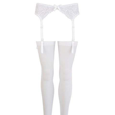 NOXQSE Suspender Set White – Elegant Suspender Lingerie Set > Clothes > Stockings