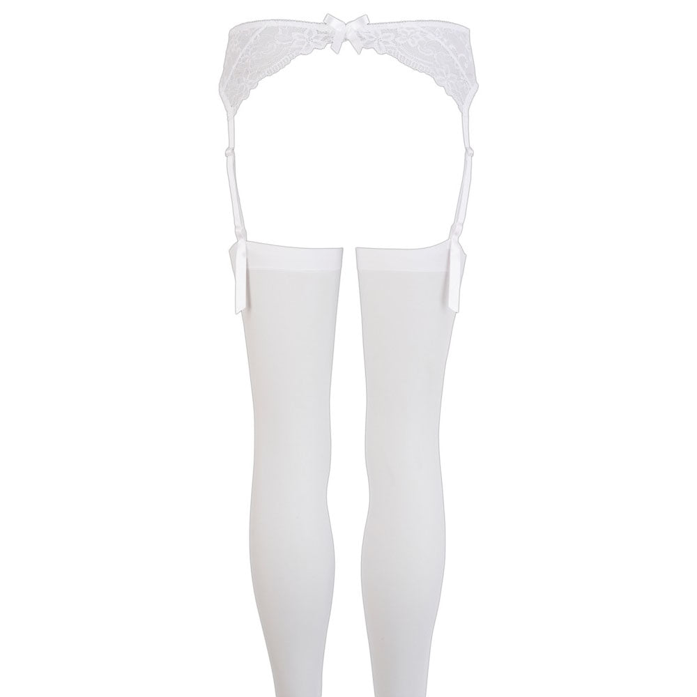 NOXQSE Suspender Set White – Elegant Suspender Lingerie Set > Clothes > Stockings