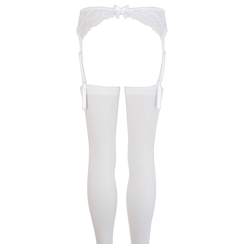NOXQSE Suspender Set White – Elegant Suspender Lingerie Set > Clothes > Stockings