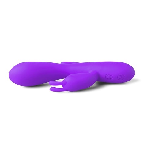 Double Bunny 12 speed Silicone Vibe Purple VIBRATORS-RABBIT