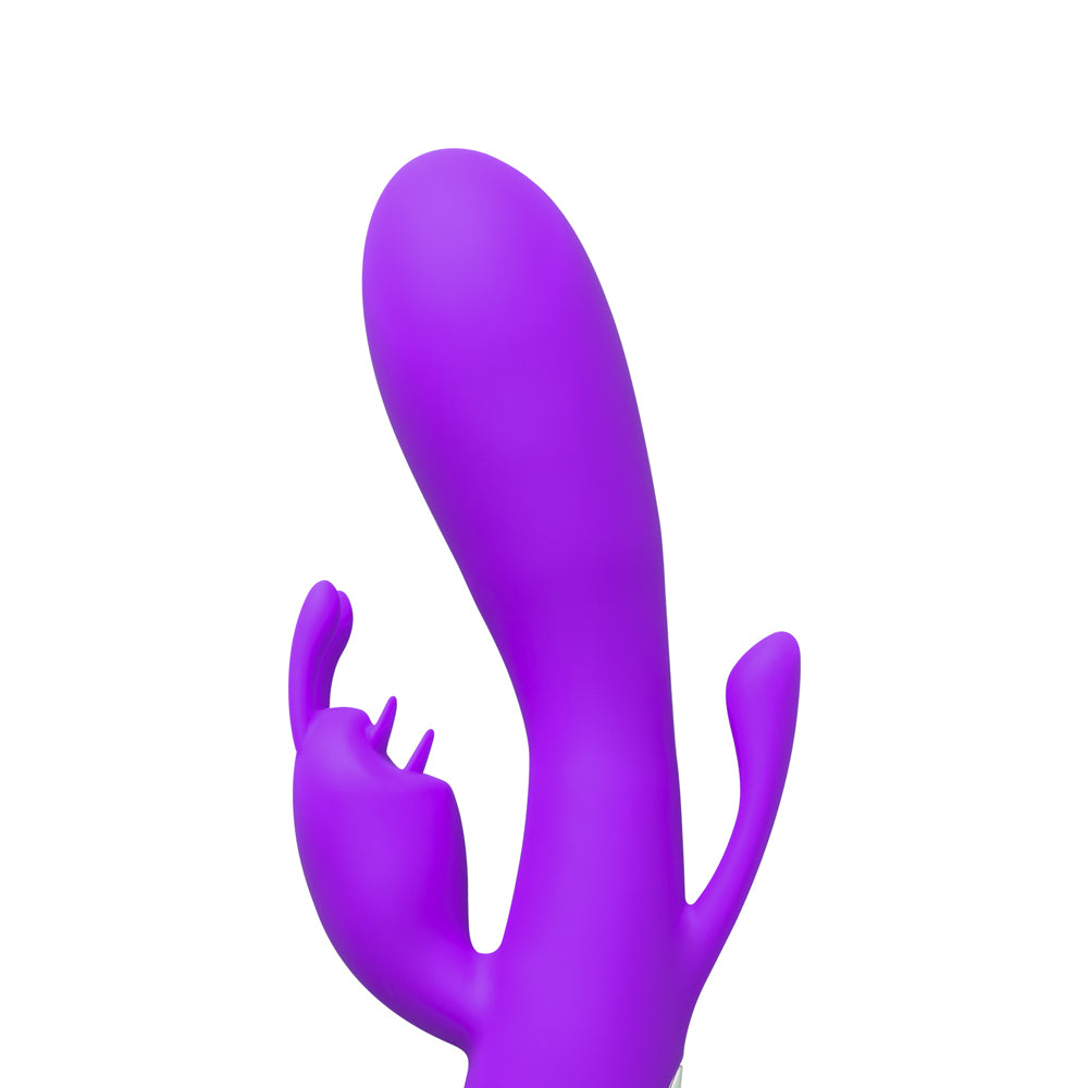 Double Bunny 12 speed Silicone Vibe Purple VIBRATORS-RABBIT