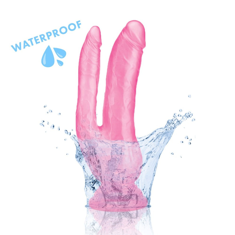 Me You Us Ultra Cock Double Dildo 8 Inch Pink > Realistic Dildos and Vibes > Double Dildos