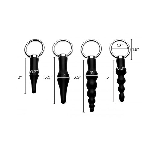 Master Series 4 Piece Silicone Anal Ringed Rimmer Set – Silicone Anal Toys Set Secondary image