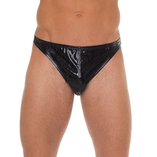 Men Black Shiny GString Default Title Mens G-Strings