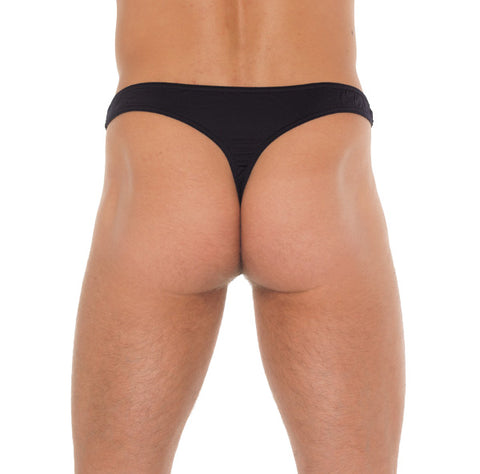 Mens Black GString With A Net Pouch Mens G-Strings