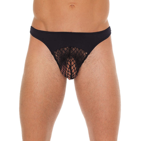 Mens Black GString With A Net Pouch Default Title Mens G-Strings