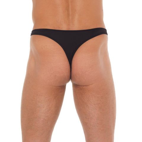 Mens Black GString With Metal Hoop Connectors Mens G-Strings
