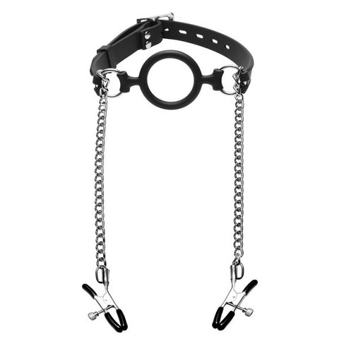 Mutiny Silicone O Ring Gag Plus Nipple Clamps > Bondage Gear > Gags and Bits