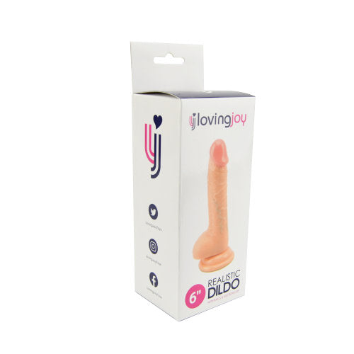 Loving Joy Realistic Dildo with Balls and Suction Cup 6 Inch – Textured Hyper-Realistic Dildo Dongs Realistic