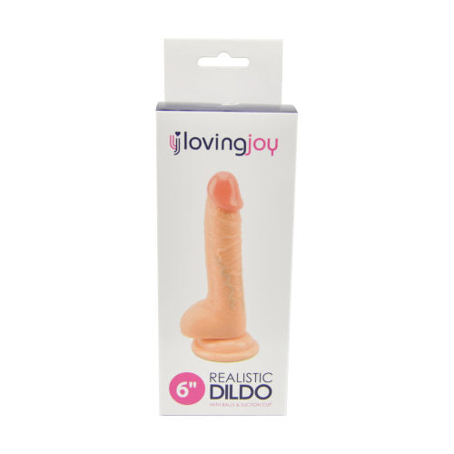 Loving Joy Realistic Dildo with Balls and Suction Cup 6 Inch – Textured Hyper-Realistic Dildo Dongs Realistic