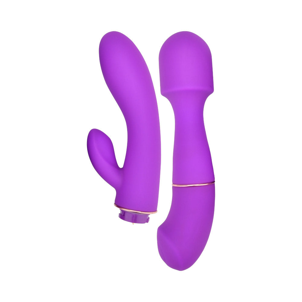 Loving Joy Dua Interchangeable Vibrator with Two Attachments – Powerful Rabbit and Wand Vibrator Default Title VIBRATORS