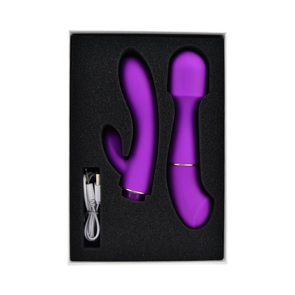 Loving Joy Dua Interchangeable Vibrator with Two Attachments – Powerful Rabbit and Wand Vibrator VIBRATORS